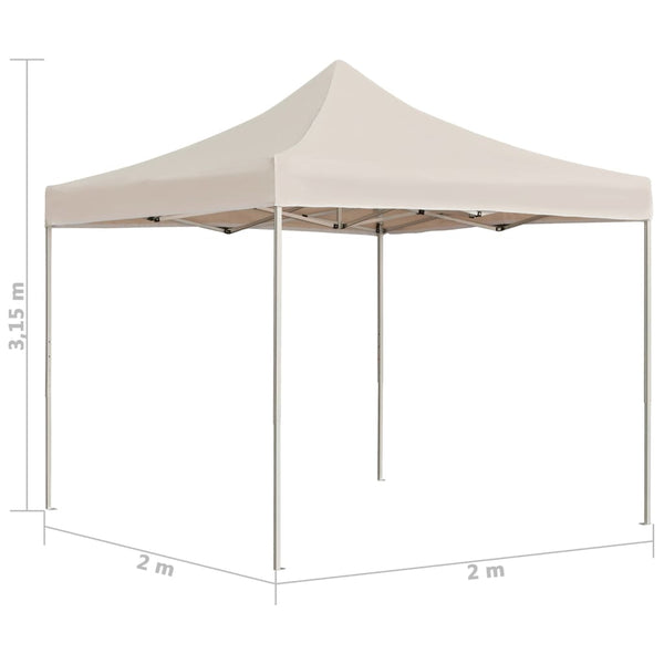 Creme faltbares Partyzelt Cristl 2x2 m (Aluminium)