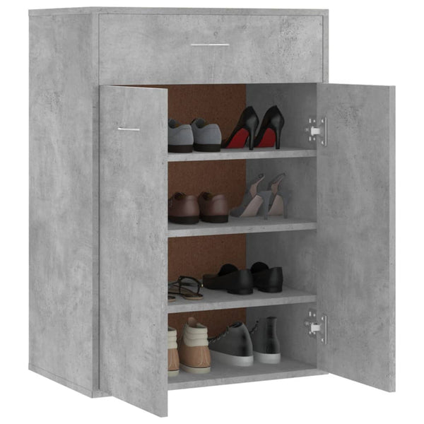 Schuhschrank Betongrau Verovian 60x35x84cm (Holz)