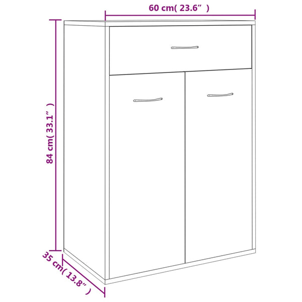Schuhschrank Betongrau Verovian 60x35x84cm (Holz)