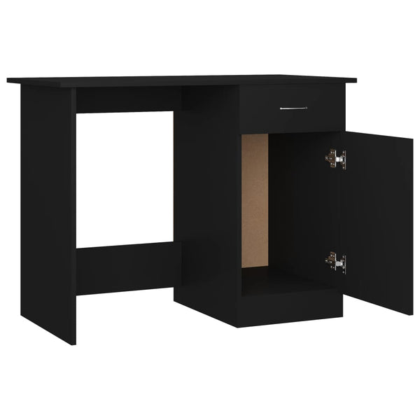 Schwarzer Schreibtisch Abbdulah 100x50x76cm (Holz)