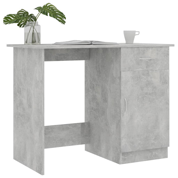 Betongrauer Schreibtisch Abdulla 100x50x76cm (Holz)