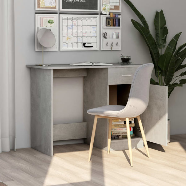 Betongrauer Schreibtisch Abdulla 100x50x76cm (Holz)