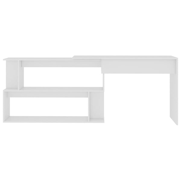 Weißer Eckschreibtisch Helviga 200x50x76cm (Holz)