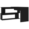 Eckschreibtisch Helviga 200x50x76cm, schwarz (Holz)