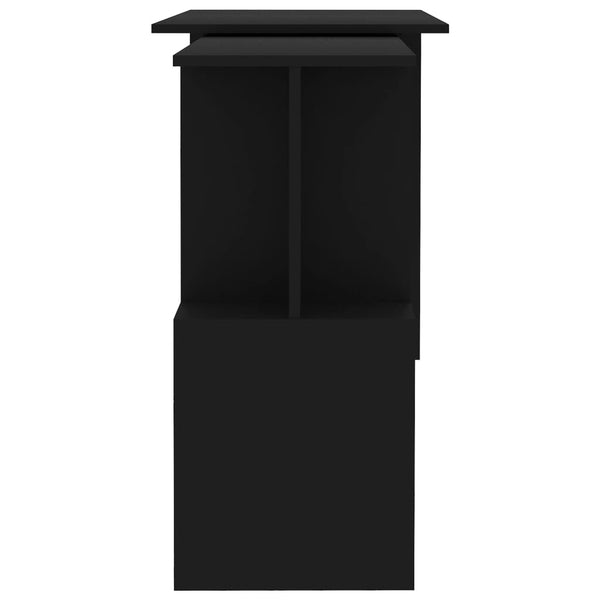 Eckschreibtisch Helviga 200x50x76cm, schwarz (Holz)