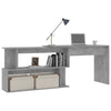 Betongrauer Eckschreibtisch Helviga 200x50x76cm (Holz)