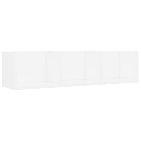 Weißes CD-Wandregal Schrepler 75x18x18cm (Holz)