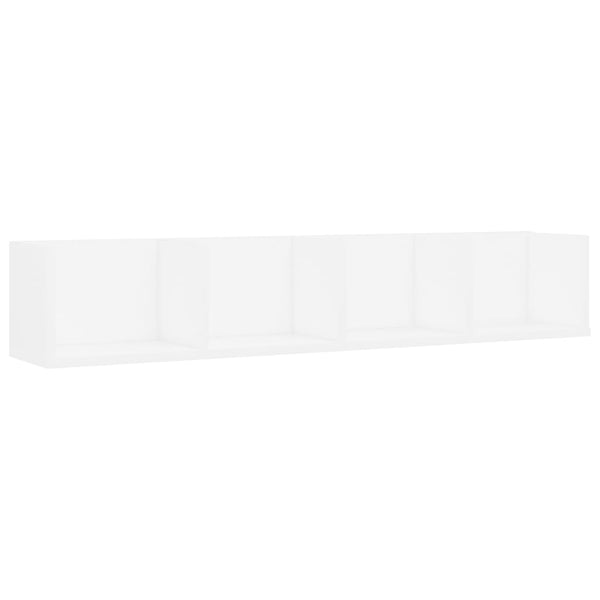 Weißes CD-Wandregal Mariene 100x18x18cm (Holz)