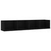 Schwarzes CD-Wandregal Mariene 100x18x18cm (Holz)