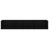 Schwarzes CD-Wandregal Mariene 100x18x18cm (Holz)