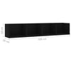 Schwarzes CD-Wandregal Mariene 100x18x18cm (Holz)