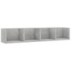 Betongraues CD-Wandregal Mariene 100x18x18cm (Holz)