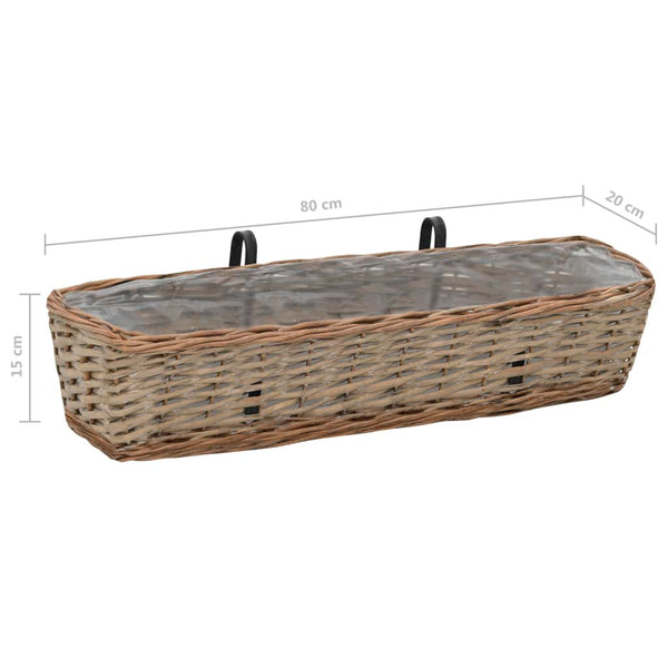 Balkonblumenkasten Igna 80cm (2 Stück Weide PE-Auskleidung)