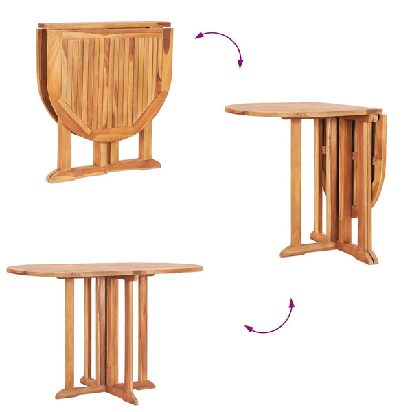 Zusammenklappbarer Garten-Schmetterlingstisch Dov 120x70x75cm (Teak)