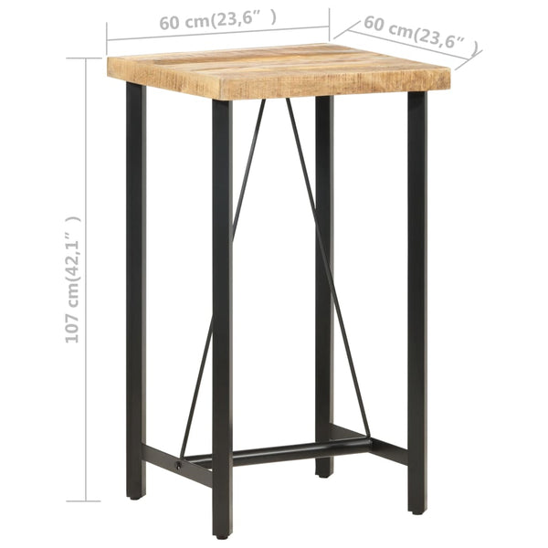 Bartisch Rosalyn 60x60x107cm (raues Mangoholz)