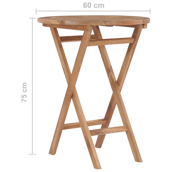 Klappbarer Gartentisch Omalia 60cm (Teak)