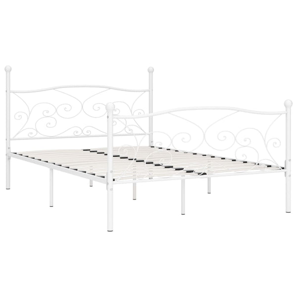 Weißes Bettgestell mit Lattenrost Haase 140x200cm (Metall)