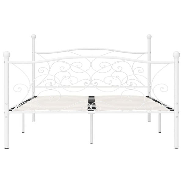 Weißes Bettgestell mit Lattenrost Haase 140x200cm (Metall)