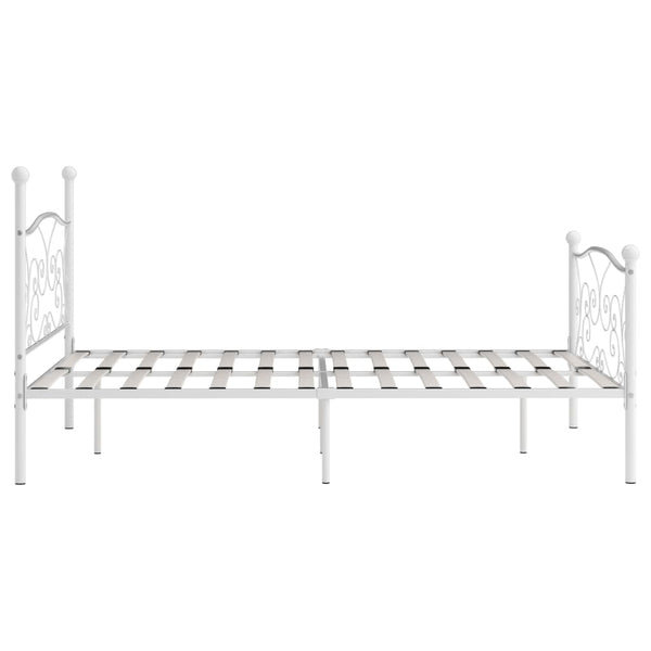 Weißes Bettgestell mit Lattenrost Haase 140x200cm (Metall)
