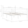 Weißes Bettgestell mit Lattenrost Haase 140x200cm (Metall)