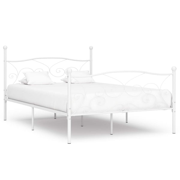 Weißes Bettgestell mit Lattenrost Haase 160x200cm (Metall)
