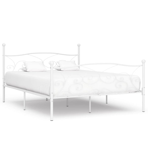 Weißes Bettgestell mit Lattenrost Haase 200x200cm (Metall)
