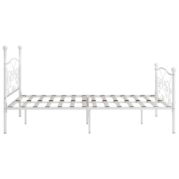 Weißes Bettgestell mit Lattenrost Haase 200x200cm (Metall)