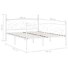 Weißes Bettgestell mit Lattenrost Haase 200x200cm (Metall)