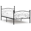 Schwarzes Bettgestell mit Lattenrost Haase 90x200cm