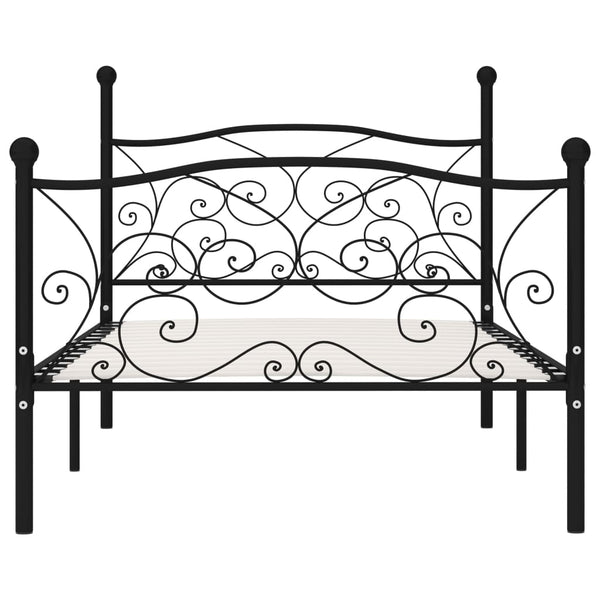 Schwarzes Bettgestell mit Lattenrost Haase 100x200cm (Metall)