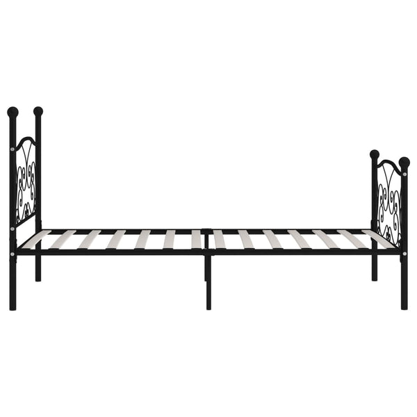 Schwarzes Bettgestell mit Lattenrost Haase 100x200cm (Metall)