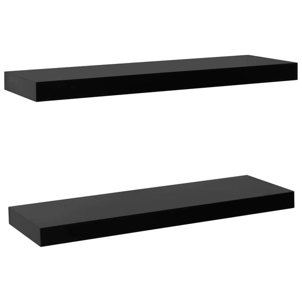 Schwebende Wandregale Tebensky, schwarz, 60x20x3,8cm (2 Stück)