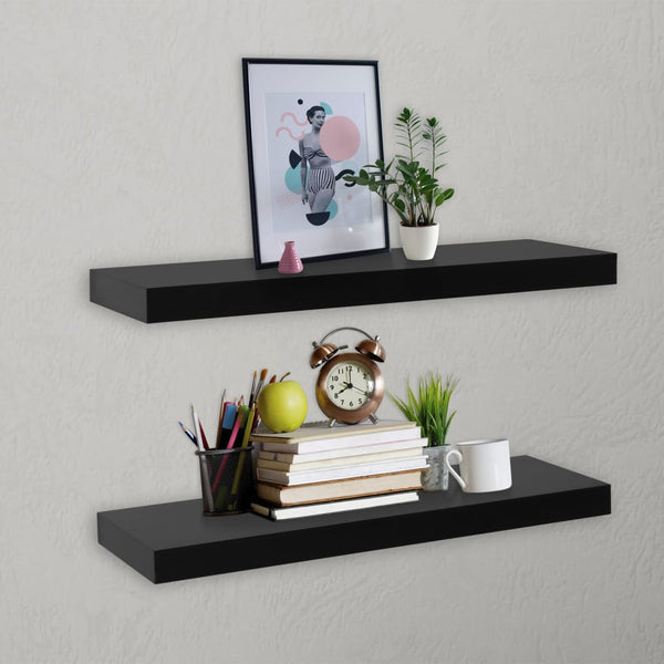 Schwebende Wandregale Tebensky, schwarz, 60x20x3,8cm (2 Stück)