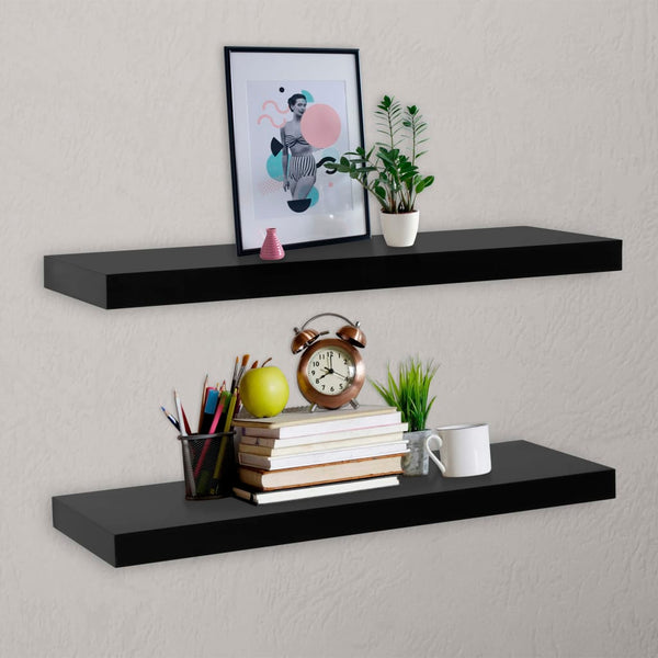 Schwebende Wandregale Tebensky 100x20x3,8cm, schwarz (2 St.)