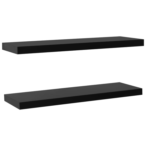 Schwarze schwebende Wandregale Tebensky 120x20x3,8cm (2 Stück)