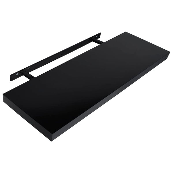 Schwarze schwebende Wandregale Tebensky 120x20x3,8cm (2 Stück)