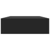 Schwarzes schwebendes Wandregal mit Schublade Eustrela 48x25x8cm