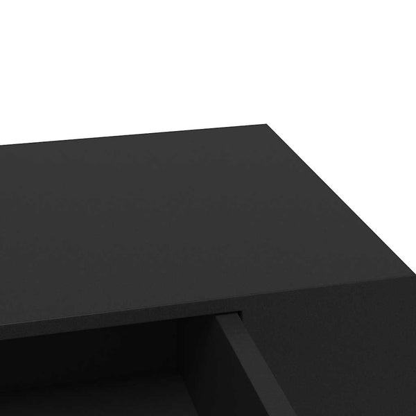Schwarzes schwebendes Wandregal mit Schublade Eustrela 48x25x8cm