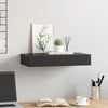 Schwarzes schwebendes Wandregal mit Schublade Eustrela 48x25x8cm
