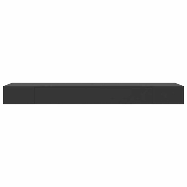 Schwebendes schwarzes Wandregal mit Schublade Eustrela 80x25x8cm