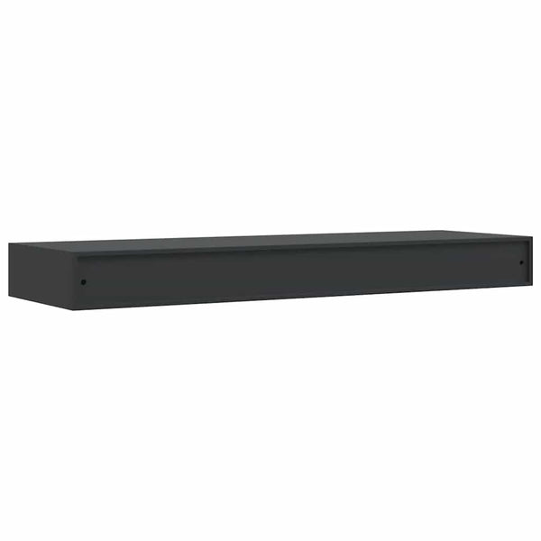 Schwebendes schwarzes Wandregal mit Schublade Eustrela 80x25x8cm
