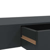 Schwebendes schwarzes Wandregal mit Schublade Eustrela 80x25x8cm
