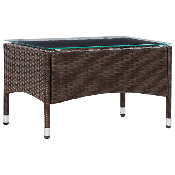 Brauner Couchtisch Pantalina 60x40x36cm (Polyrattan)