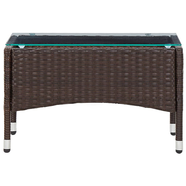 Brauner Couchtisch Pantalina 60x40x36cm (Polyrattan)
