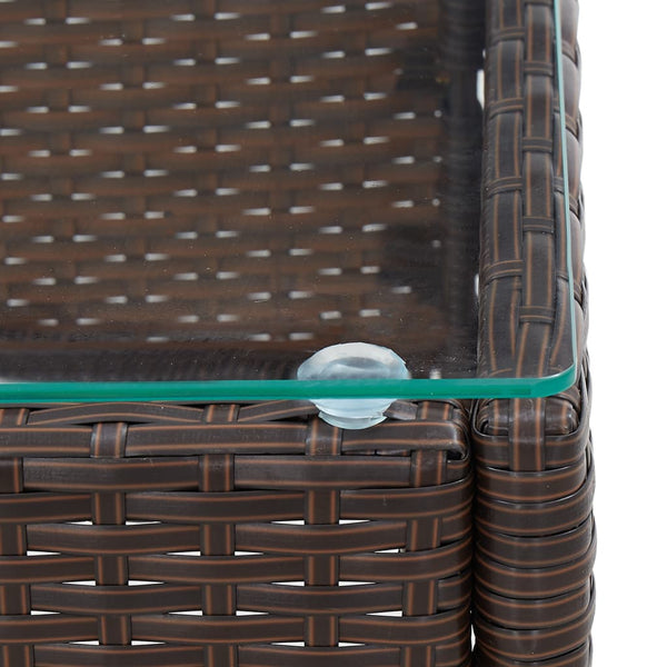 Brauner Couchtisch Pantalina 60x40x36cm (Polyrattan)