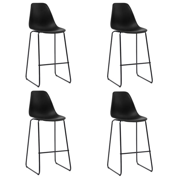 Schwarze Bar-Sitzgruppe Fanusa 5-teilig (Kunststoff)