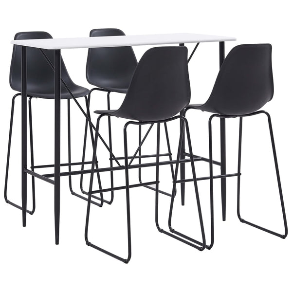 5-teiliges Barset aus schwarzem Kunststoff