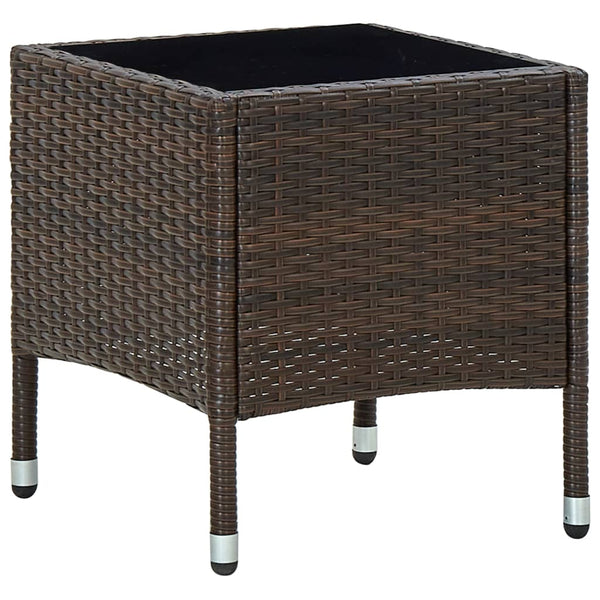 Brauner Gartentisch Ranislav 40x40x45cm (Polyrattan)
