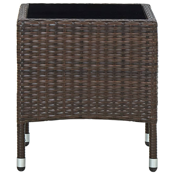 Brauner Gartentisch Ranislav 40x40x45cm (Polyrattan)