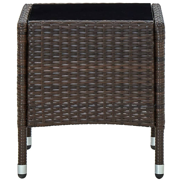 Brauner Gartentisch Ranislav 40x40x45cm (Polyrattan)
